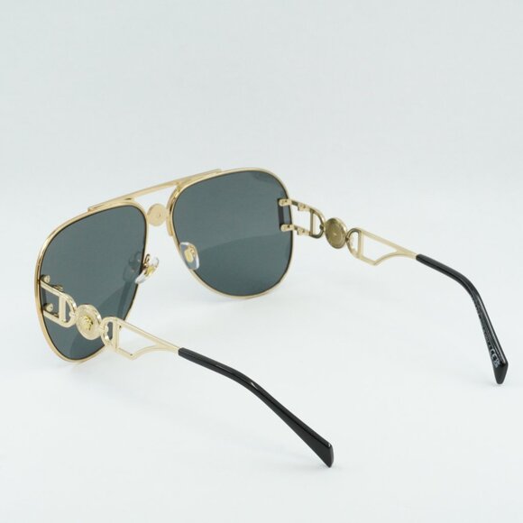 Versace VE2255 100287 Sunglasses Gold Aviator Frame, Dark Grey Lenses - Picture 11 of 12